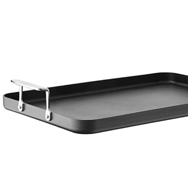 Cuisinart Double Burner Griddle, Chef's Classic Nonstick Hard Anodized, Stainless Steel