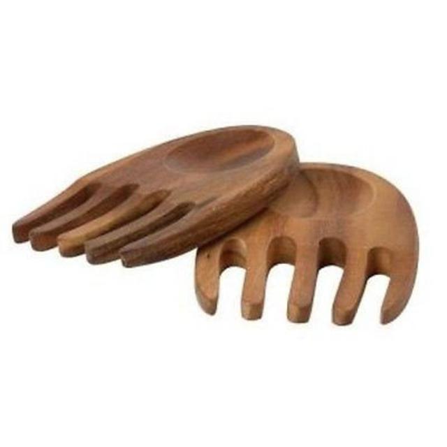 Salad Hands Servers in Acacia Wood