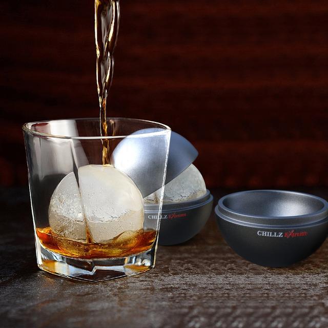 Chillz Extreme Ice Ball Molds - Makes 2.5 Inch Large Whiskey Ice Balls (Set of 4)