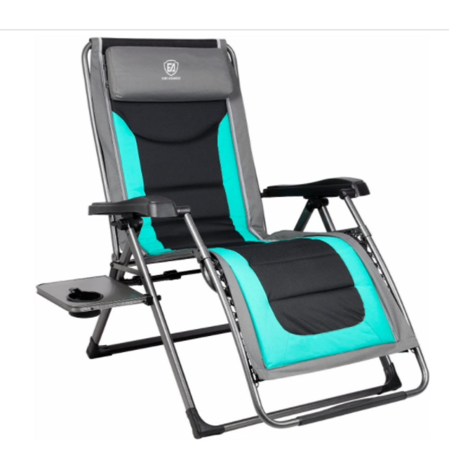 EVER ADVANCED Oversize XL Zero Gravity Recliner Padded Patio Lounger Chair (Green)