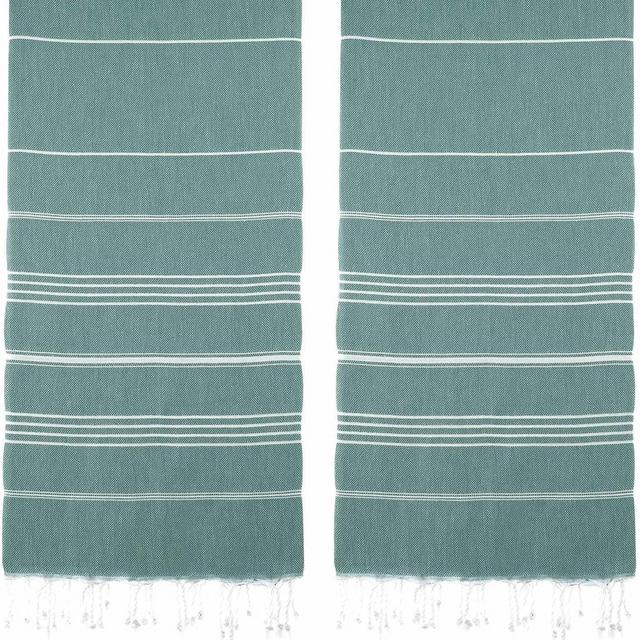 2 Pack Turkish Beach Towels - Peshtemal Towel Set – 100% Turkish Cotton – Light Weight, Absorbent & Easy Dry – Oversized 40X70 (2Pack-Patara Collection, Pale Green)