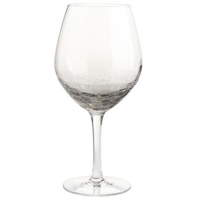 Crackle Smoke Red Wine Glass