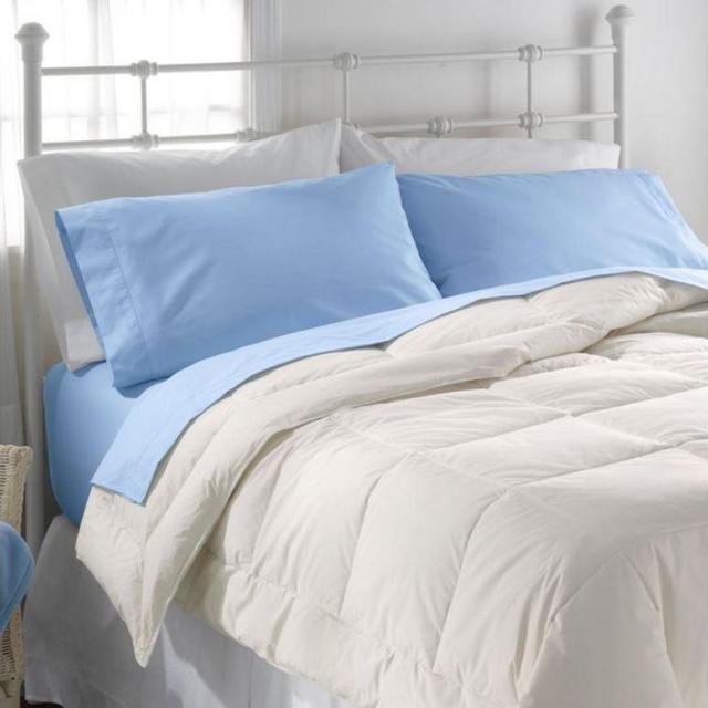 280-Thread-Count Pima Cotton Percale Sheet Set - Queen Size - Lake