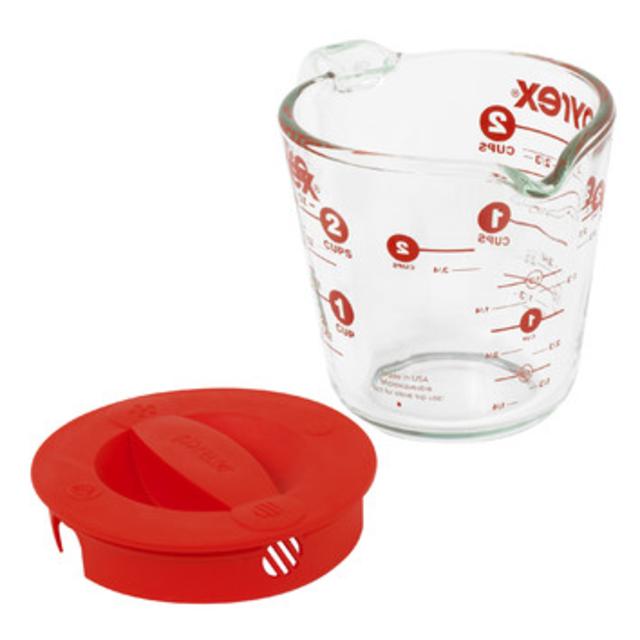 Prepware 2 Cup Measuring Cup with Red Plastic Cover in Clear                        by                              Pyrex