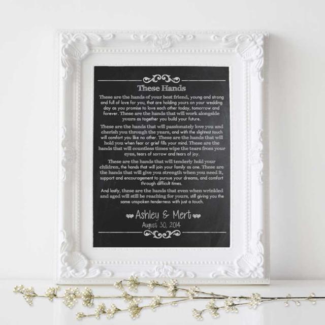 Wedding Vow Irish Wedding Gift - These are the Hands - Celtic Handfasting Wedding Vow Keepsake - Personalized Wedding Vows Print.