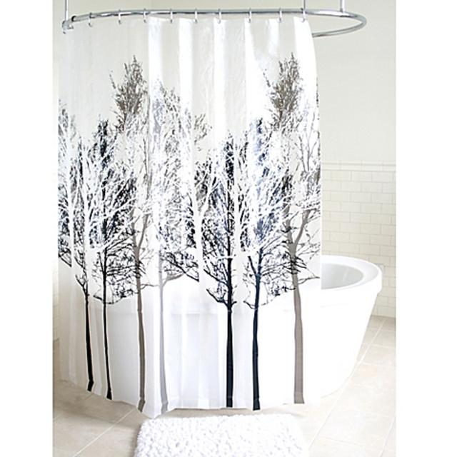 Forest PEVA Shower Curtain in Grey