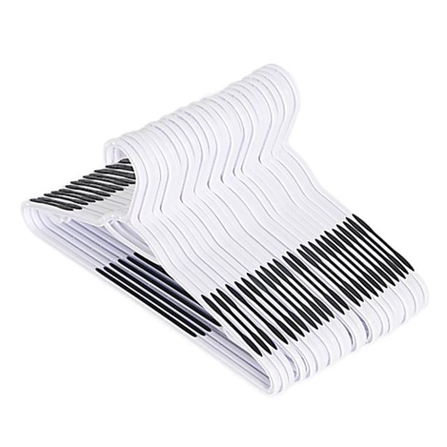 Non-Slip 24-Pack Plastic Hangers in White