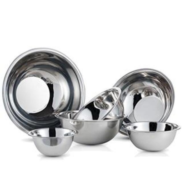 FineDine Stainless Steel Mixing Bowls by Finedine (Set of 6) Polished Mirror Finish ¾, 1.5,3,4,5 and 8 Quart - Cooking Supplies