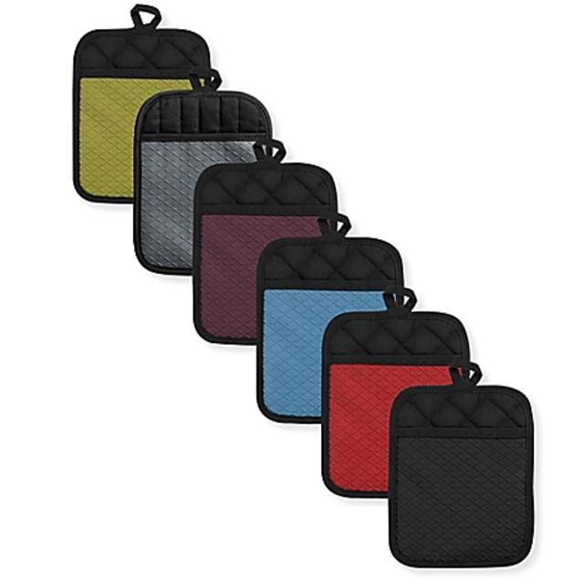 Silicone Quilted Pot Holder Silver/Gray