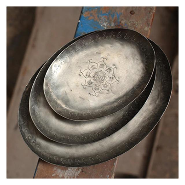 Etched Iron Dish Trio