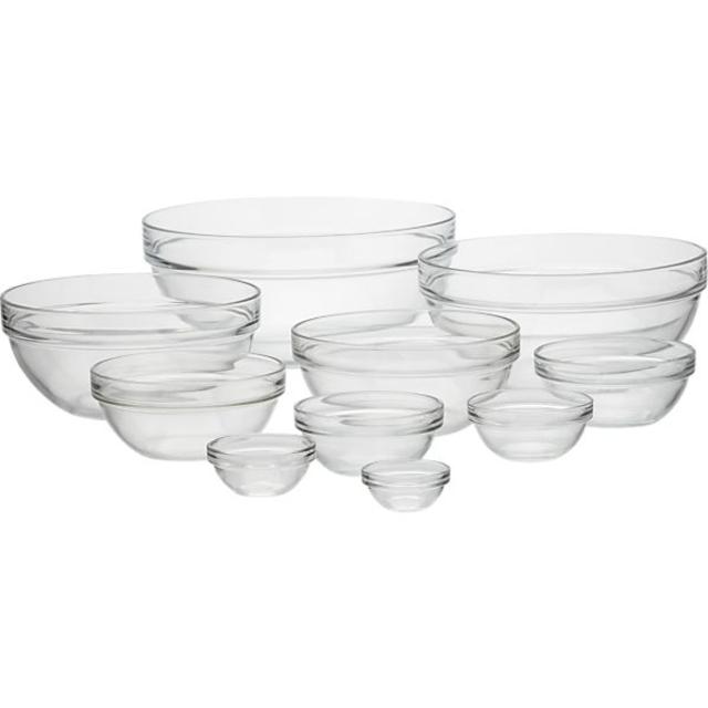 10-Piece 2.25"-10.25" Glass Nesting Bowl Set