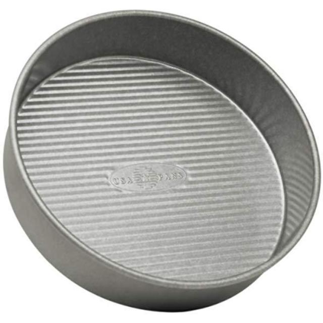 USA Pan Bakeware Round Cake Pan, 8 inch, Nonstick & Quick Release Coating, Made in the USA from Aluminized Steel