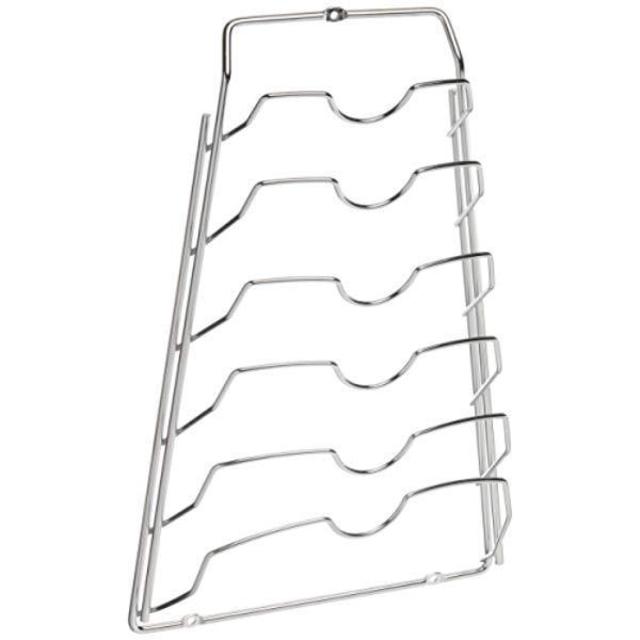 Organize It All Wall Cabinet Door Mounted Pot Lid Rack, Chrome Finish