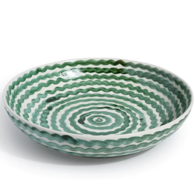 Green Squiggle Serving Bowl