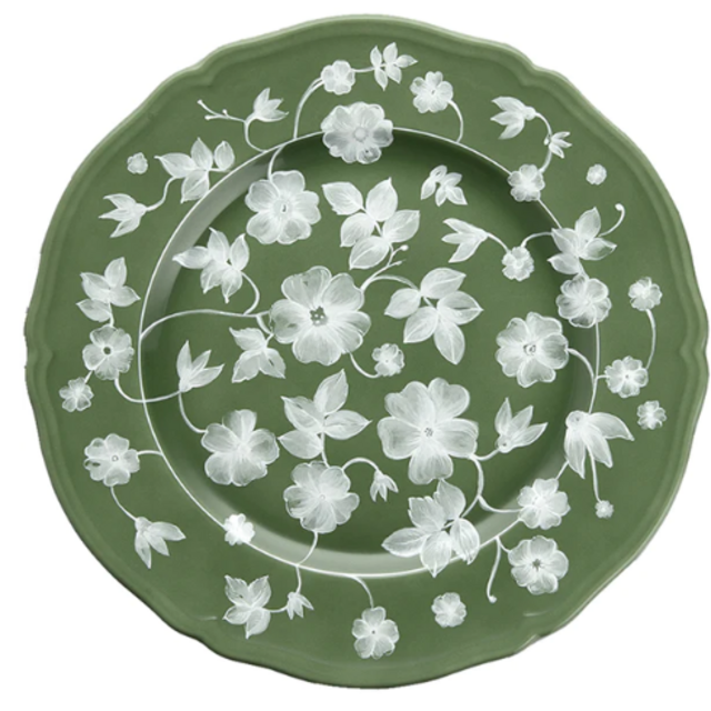 Ginori Floral Charger Green