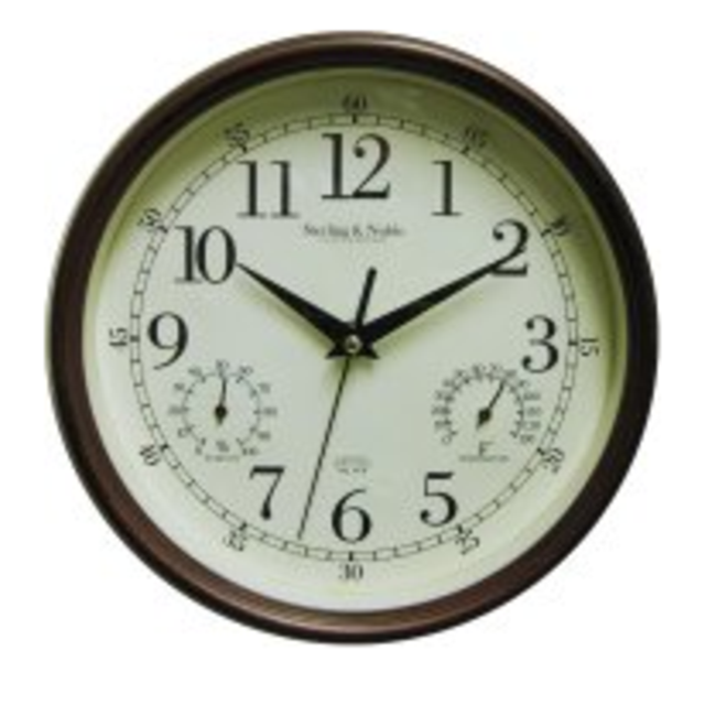 Mainstays Indoor/Outdoor Wall Clock, Antique Bronze