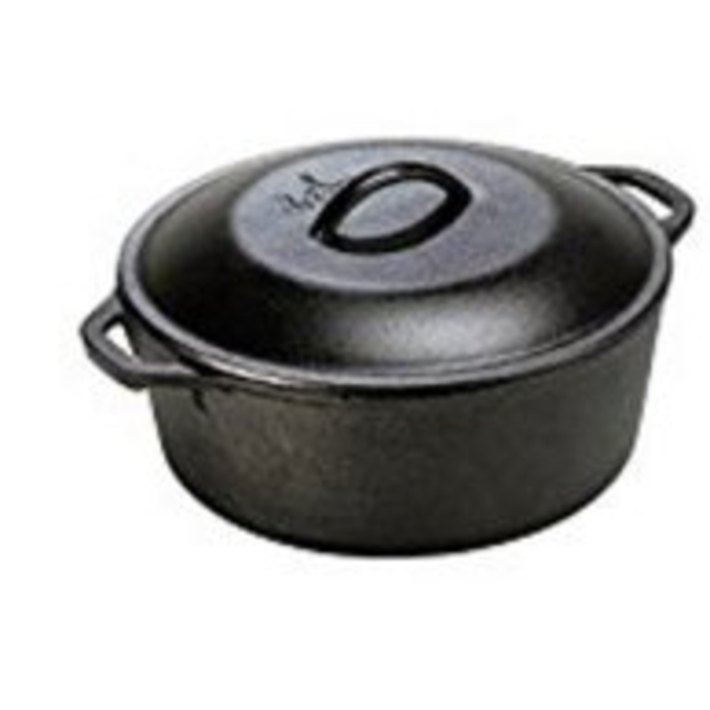 Lodge 5 Quart Cast Iron Dutch Oven with Cover, L8DOL3