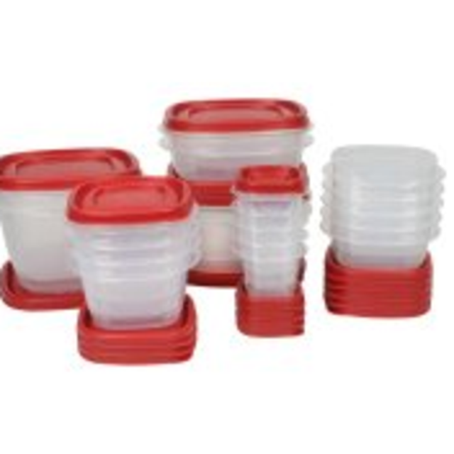 Rubbermaid Easy Find Lids Food Storage Container, 40-Piece Set, Red