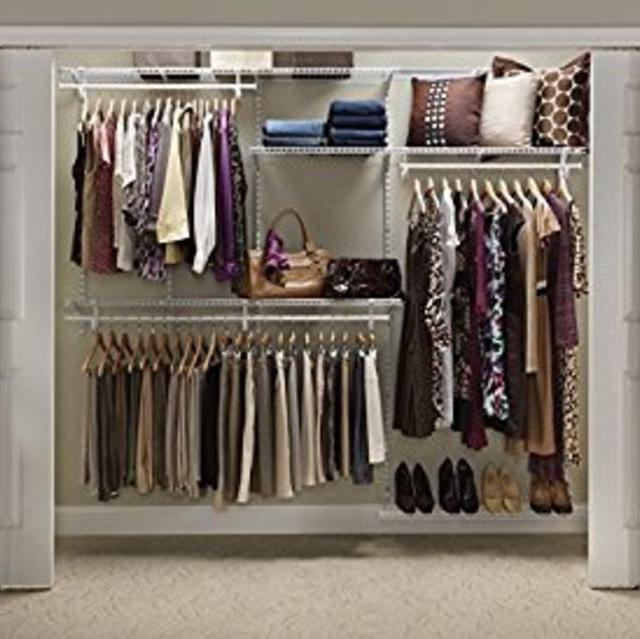 ClosetMaid 22875 ShelfTrack 5ft. to 8ft. Adjustable Closet Organizer Kit, White