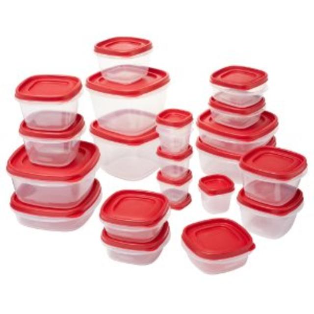 Rubbermaid Easy Find Lids Food Storage Container, 42-Piece Set, Red (1880801)