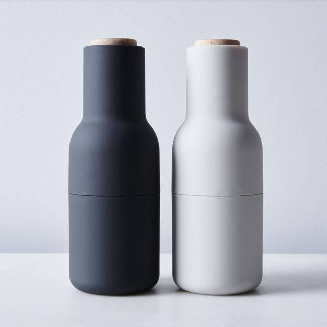 Salt & Pepper Bottle Grinders (Set of 2) (Grey with Oak)