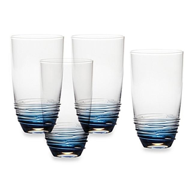 Mikasa® Swirl Highball Glasses in Cobalt (Set of 4)