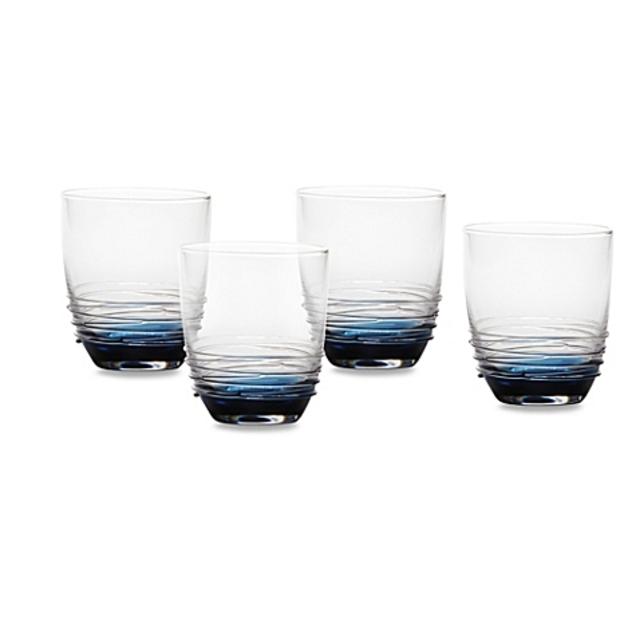 Mikasa® Swirl 13 1/2-Ounce Double Old Fashioned Glass in Cobalt (Set of 4)