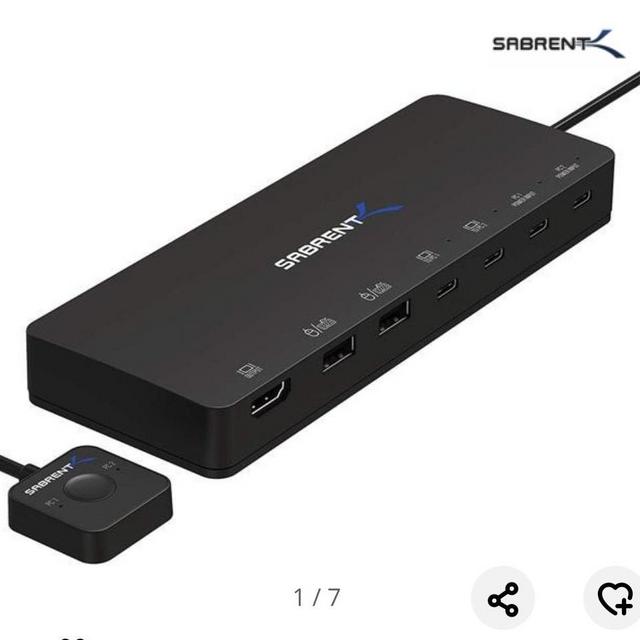 Sabrent 2-Port USB Type-C KVM Switch with 60 Watt Power Delivery Option (USB-KCPD)
