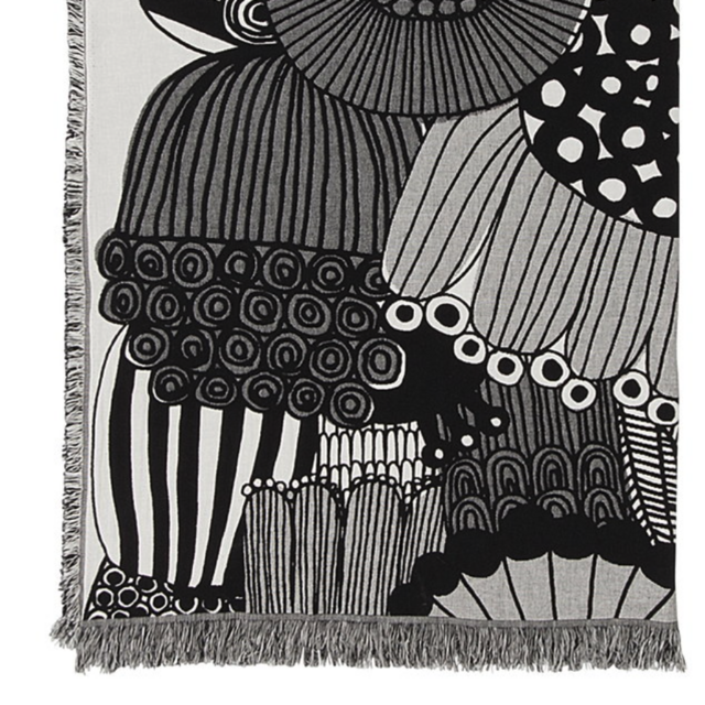 Marimekko Siirtolapuutarha blanket, black - off white