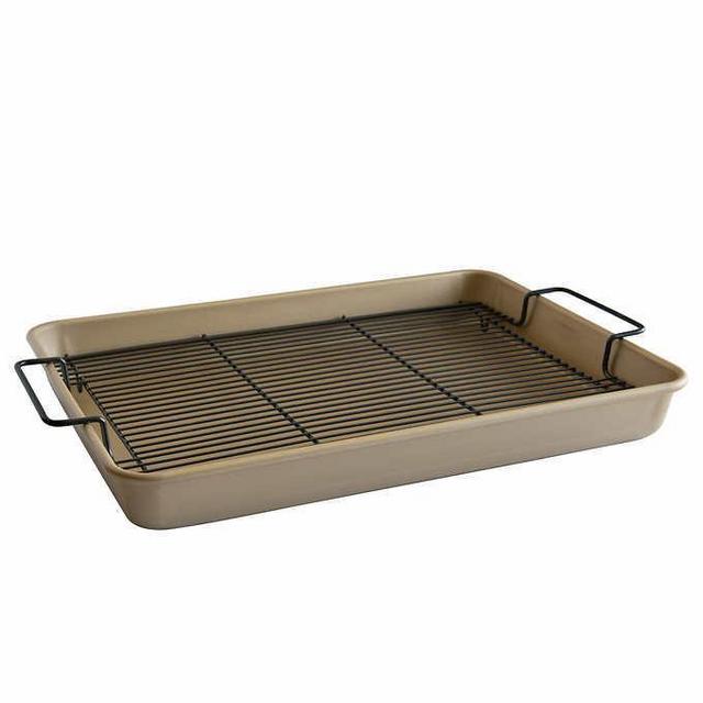 Nordic Ware Gold High Sided Half Sheet with Wire Rack