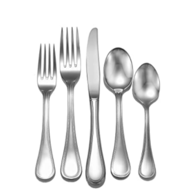 Liberty Tabletop Pearl 65-piece 18/10 Flatware Set Service for 12, Includes Serving Pieces Made in USA