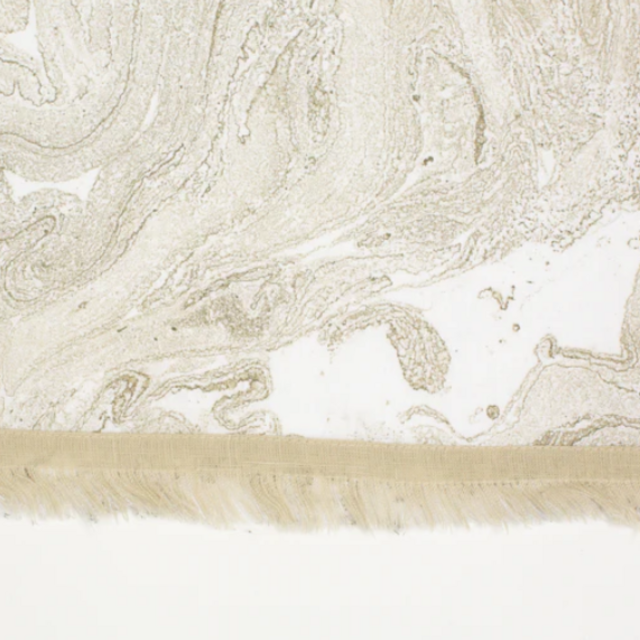 Natural Hand-Marbled Tablecloth