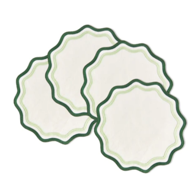 Colorblock Linen Embroidered Placemats (Set of 4)