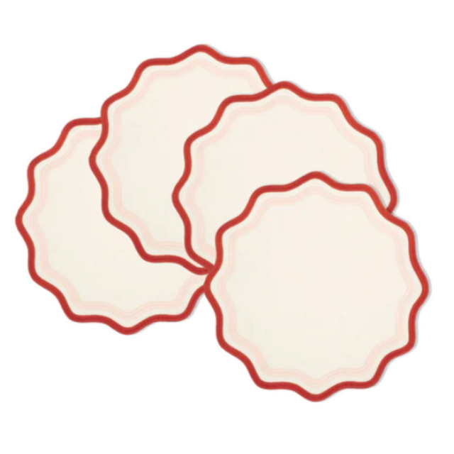 Colorblock Linen Embroidered Placemats (Set of 4)