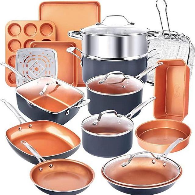 Gotham Steel Pots and Pans Set, 20 Pc Non Stick Cookware Set