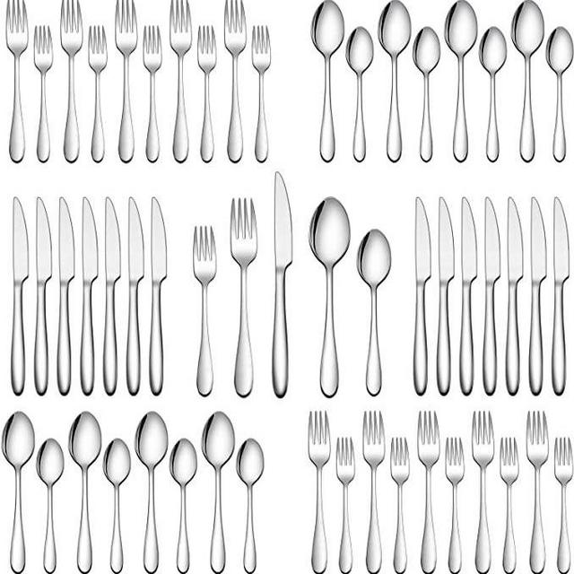 Silverware Set, 40-Piece Flatware Set, Wildone Stainless Steel Tableware Cutlery Set Service for 8