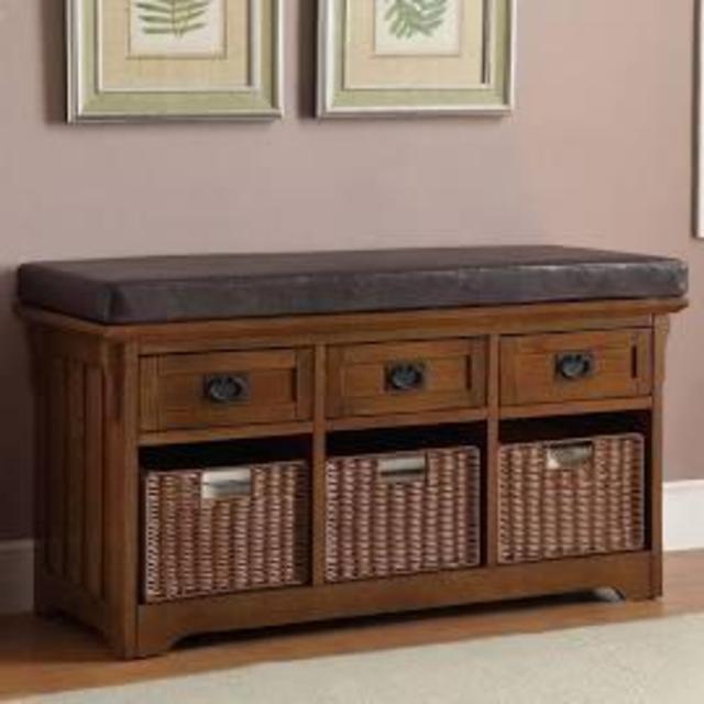 Coaster Small Storage Bench with Upholstered Seat; Size Small