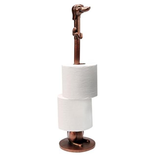 Dachshund Toilet Paper Or Paper Towel Holder - Copper-Look Finish