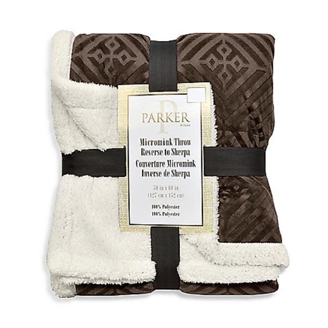 Parker Micromink Reversible Throw in Brown