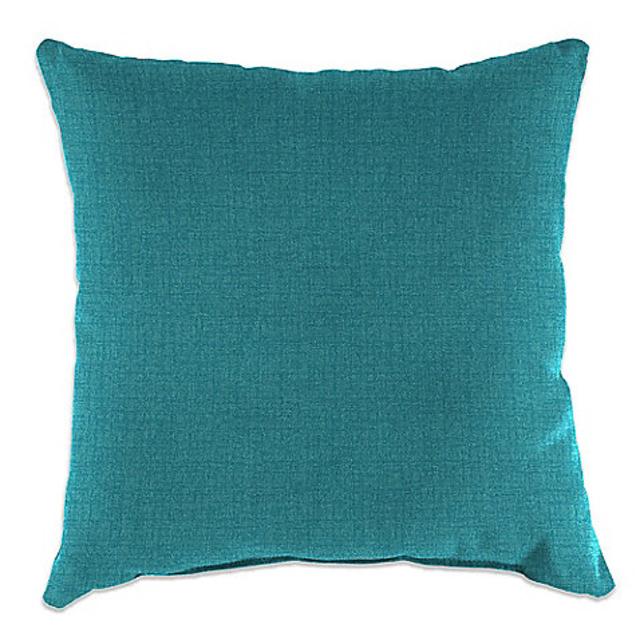 Outdoor 16-Inch SquareThrow Pillow in Husk Texture Lagoon