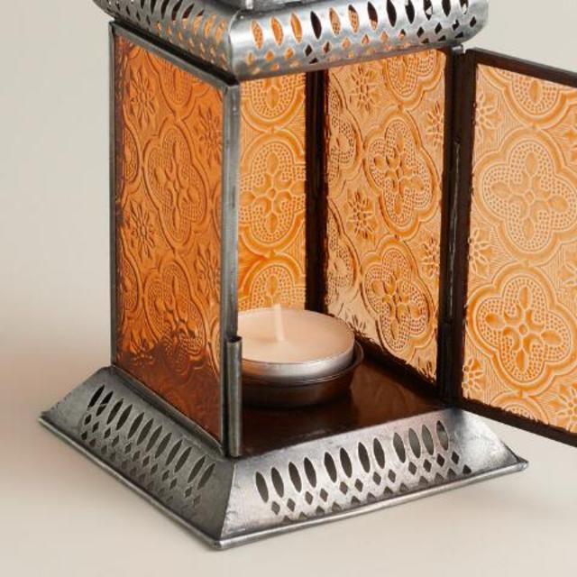 Small Orange Tabletop Lantern