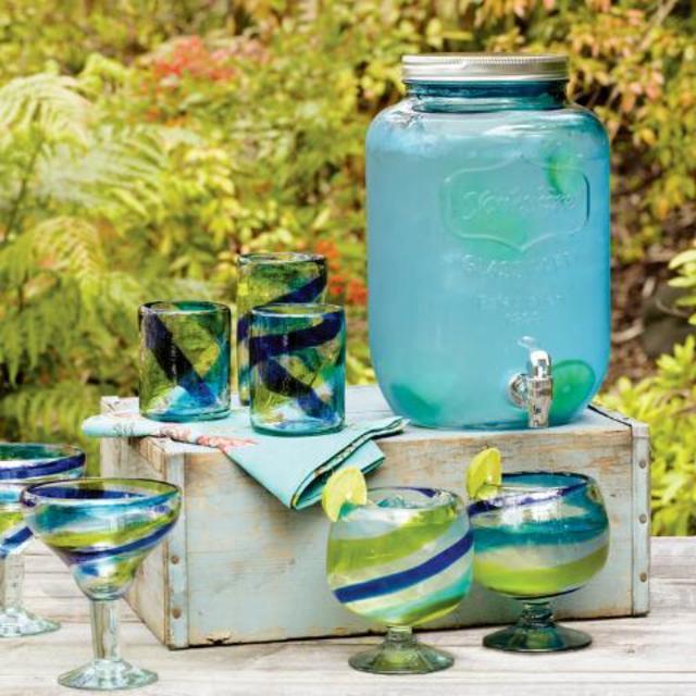 Blue Glass Yorkshire Dispenser