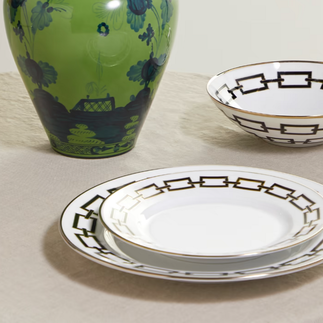 Catene 22cm gold-plated porcelain dessert plate