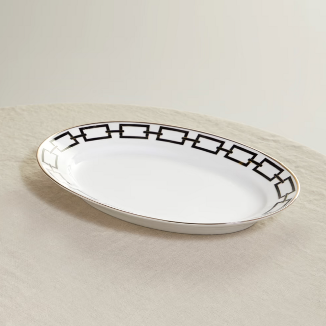 Catene 34cm gold-plated porcelain platter