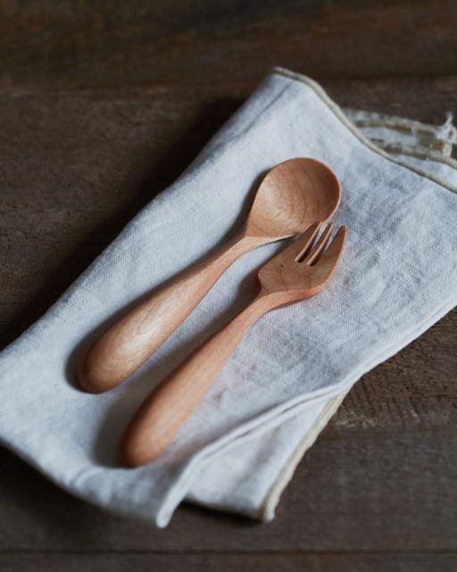 Kodomo Wood Spoon Akarino-Tane (Set of 2)