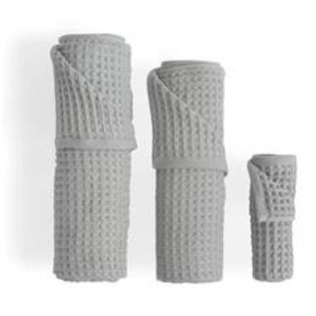 Air Waffle Grey Towel Set Uchino