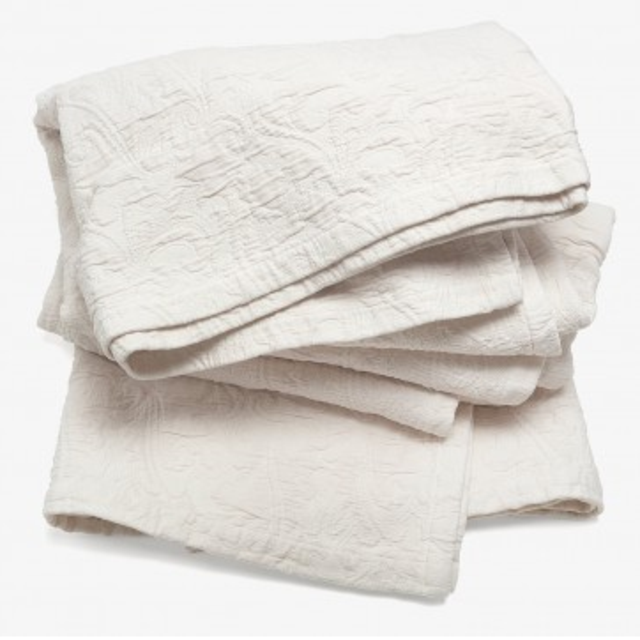 Aveiro Floral Matelasse Quilt Ecru
