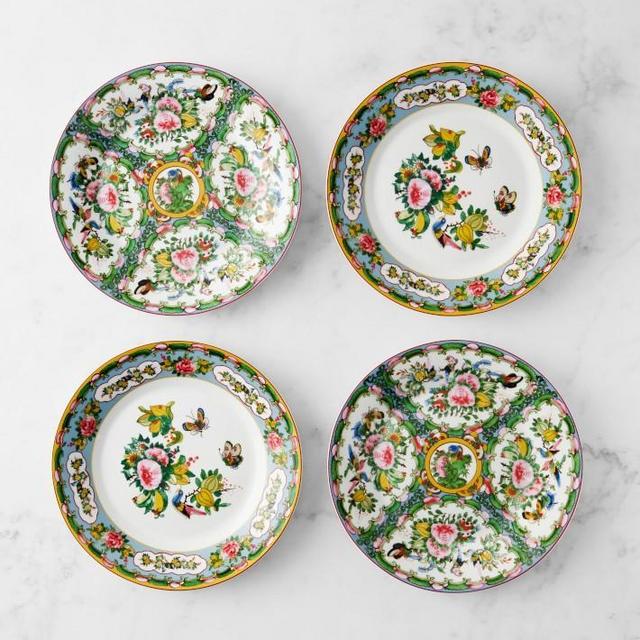 8 Famille Rose Mixed Salad Plates