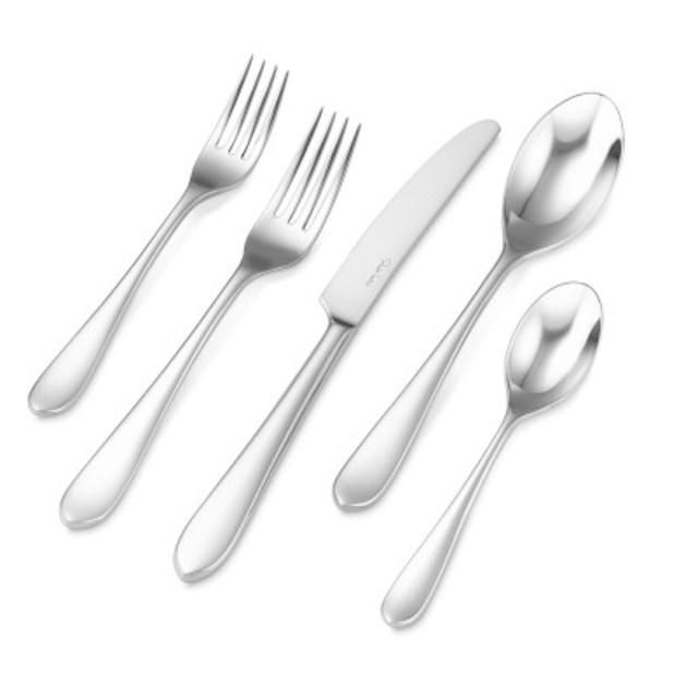 Flute 5-Piece Place Setting, Mirror Finish