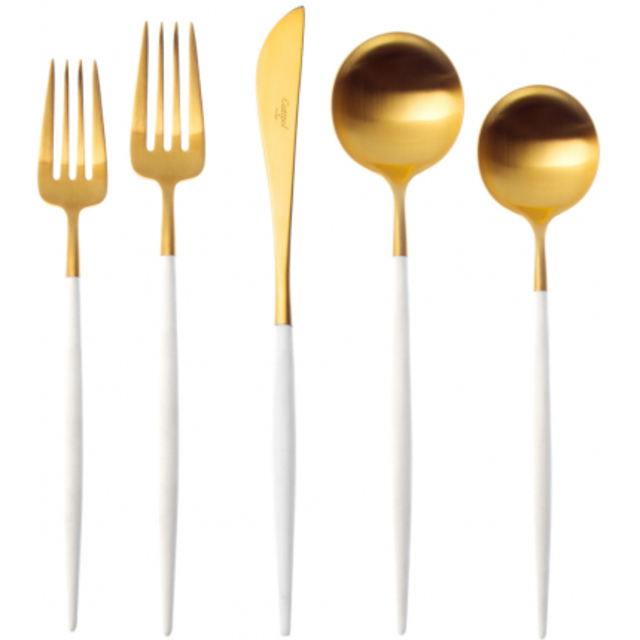 Goa Cutlery White Handle - Brushed Gold - Boxed Sets | Cutipol | HORNE